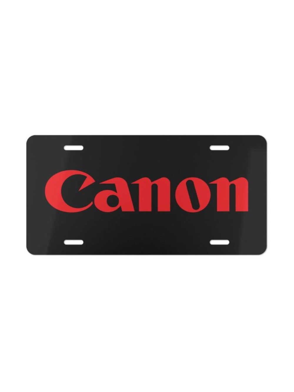 Red Canon Photography Logo Vanity License Plate USA Plate Car Tag